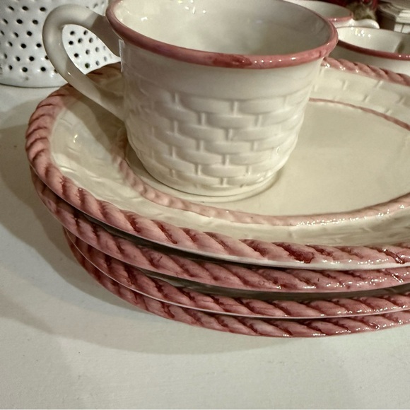 Home: Plate & Cup Basket Weave Porcelain Portugal Sets - Picture 13 of 17